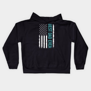 Father's day Best dad ever with US american flag Kids Hoodie